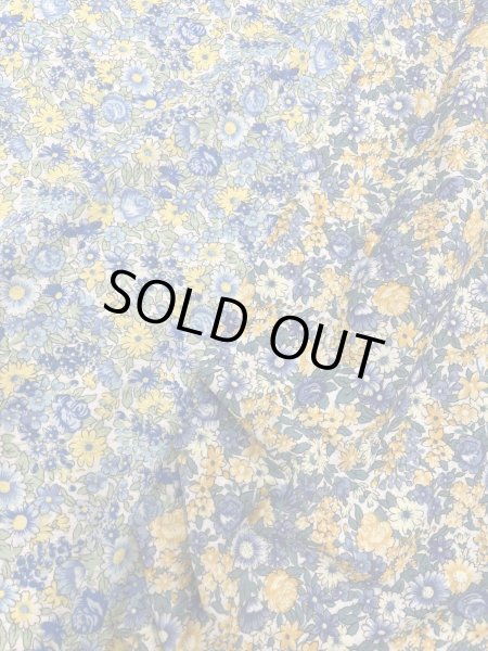 画像7: 生地:綿100% フライスニット 花柄プリント(ブルー/イエロー) (7)