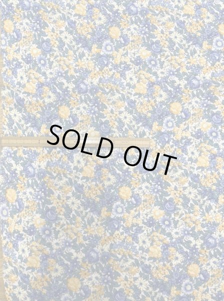 画像2: 生地:綿100% フライスニット 花柄プリント(オレンジ/ブルー) (2)