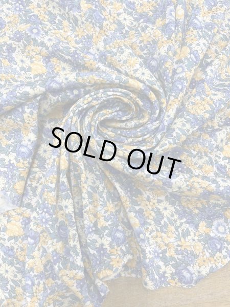 画像6: 生地:綿100% フライスニット 花柄プリント(オレンジ/ブルー) (6)