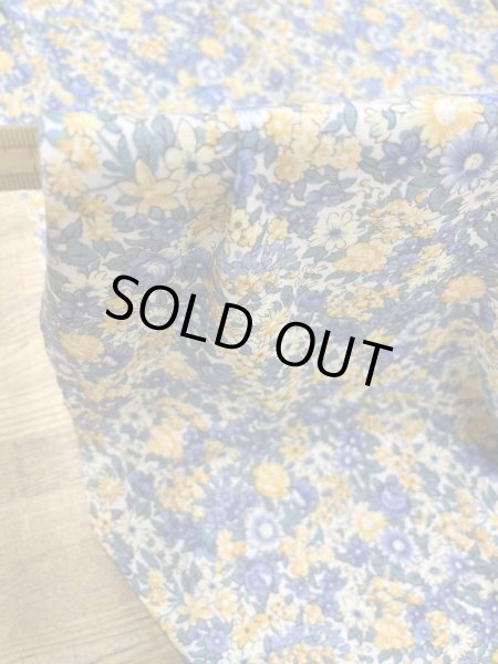 画像7: 生地:綿100% フライスニット 花柄プリント(オレンジ/ブルー) (7)