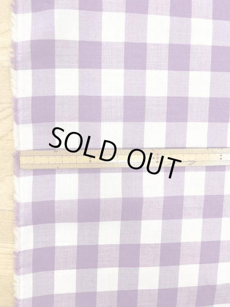 画像2: 生地：綿100％ギンガムチェック柄（ラベンダー） (2)
