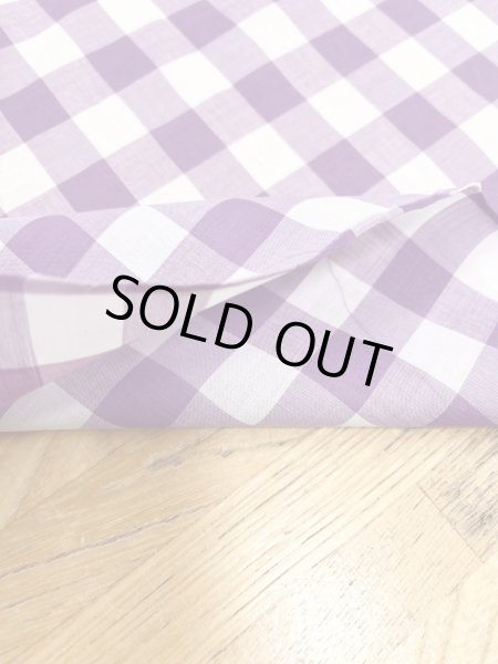 画像4: 生地：綿100％ギンガムチェック柄（ラベンダー） (4)