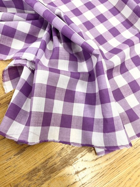 画像5: 生地:綿100%ギンガムチェック柄(ラベンダー) (5)