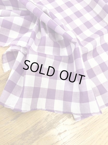 画像5: 生地：綿100％ギンガムチェック柄（ラベンダー） (5)