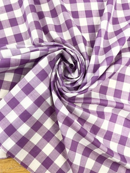 画像6: 生地:綿100%ギンガムチェック柄(ラベンダー) (6)
