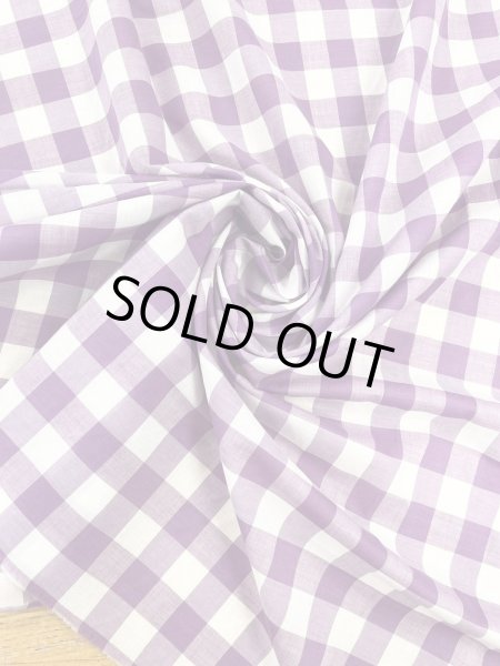 画像6: 生地：綿100％ギンガムチェック柄（ラベンダー） (6)