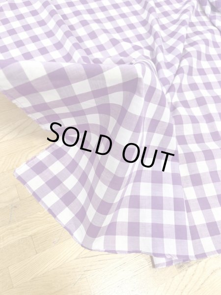 画像7: 生地：綿100％ギンガムチェック柄（ラベンダー） (7)