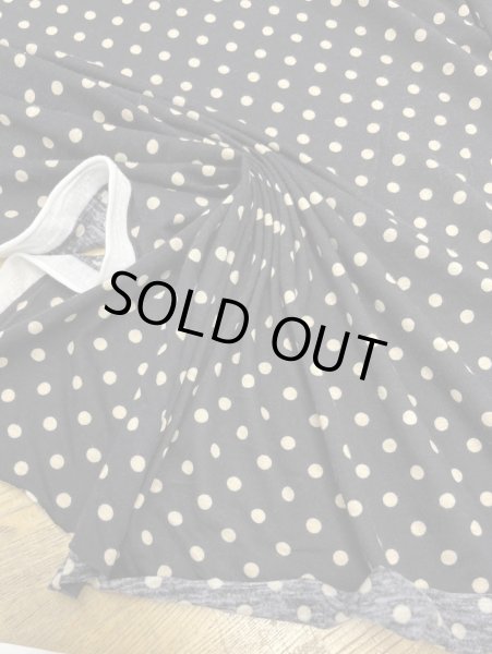 画像5: 生地:綿100%水玉プリント綿天竺(黒地/ベージュドット) (5)