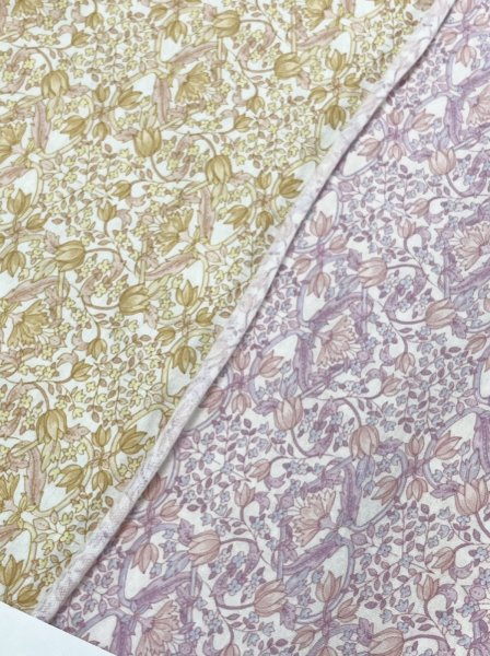 画像8: 生地:綿100% 花柄天竺ニット(オフホワイト×ピンクパープル) (8)