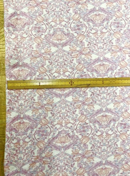 画像2: 生地:綿100% 花柄天竺ニット(オフホワイト×ピンクパープル) (2)