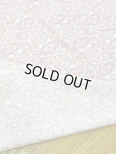 画像3: 生地：綿100％ 花柄天竺ニット（オフホワイト×ピンクパープル） (3)