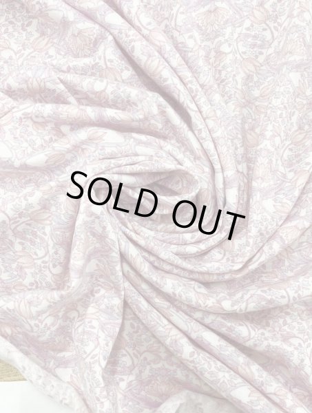 画像5: 生地：綿100％ 花柄天竺ニット（オフホワイト×ピンクパープル） (5)