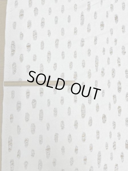 画像1: 生地：綿100％オパール型加工風ダメージ裏毛ニット（白） (1)