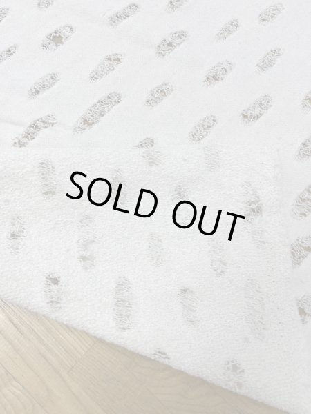 画像3: 生地：綿100％オパール型加工風ダメージ裏毛ニット（白） (3)