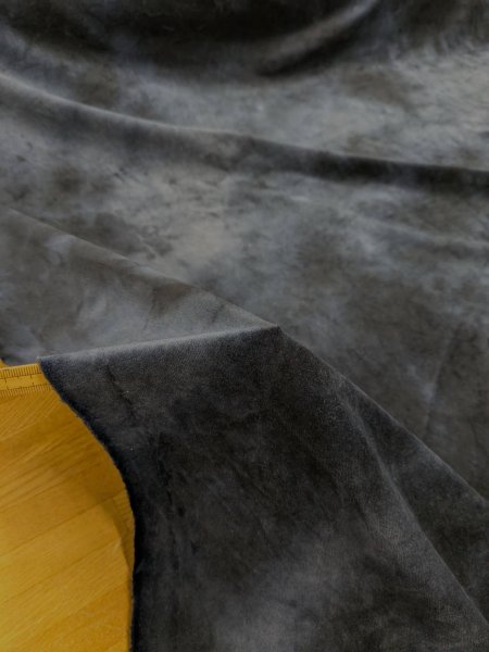 画像4: 生地:ポリエステル100%ムラ染めベロアニット(ブラック) (4)