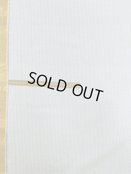 画像2: 生地：綿ポリエステルリップル風ストライプ（白／水色） (2)