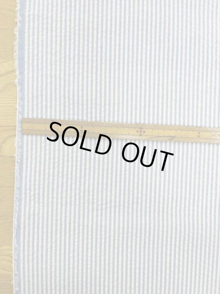 画像3: 生地：綿ポリエステルリップル風ストライプ（白／水色） (3)