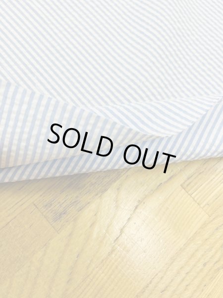 画像5: 生地：綿ポリエステルリップル風ストライプ（白／水色） (5)