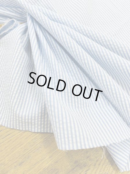 画像6: 生地：綿ポリエステルリップル風ストライプ（白／水色） (6)