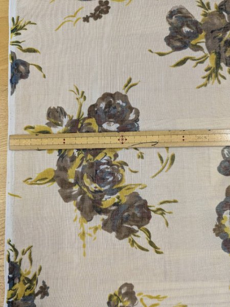 画像3: 生地:70cmパネル生地ポリエステル100%ローズプリント(キナリ/ブラウン・イエロー) (3)