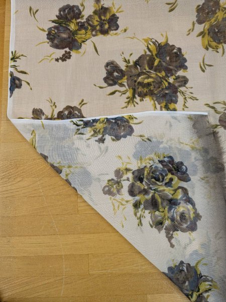 画像5: 生地:70cmパネル生地ポリエステル100%ローズプリント(キナリ/ブラウン・イエロー) (5)