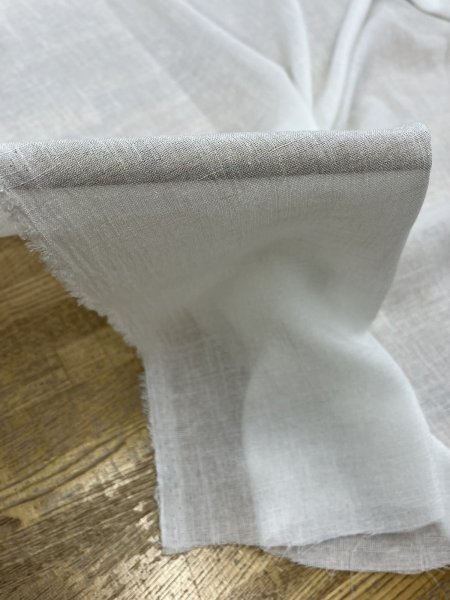 画像8: 生地:リネンライクシアーブラウス地(ホワイト) (8)