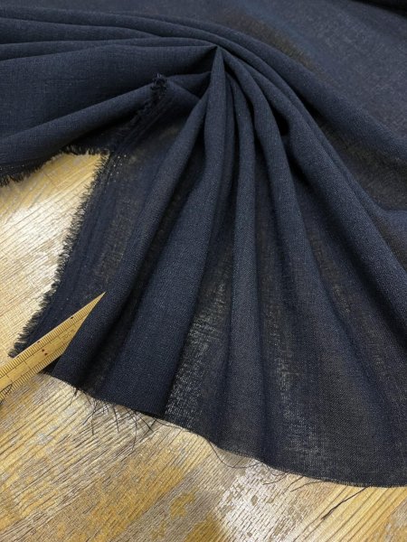 画像6: 生地:リネンライクシアーブラウス地(ブラック) (6)