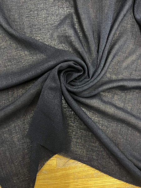 画像7: 生地:リネンライクシアーブラウス地(ブラック) (7)