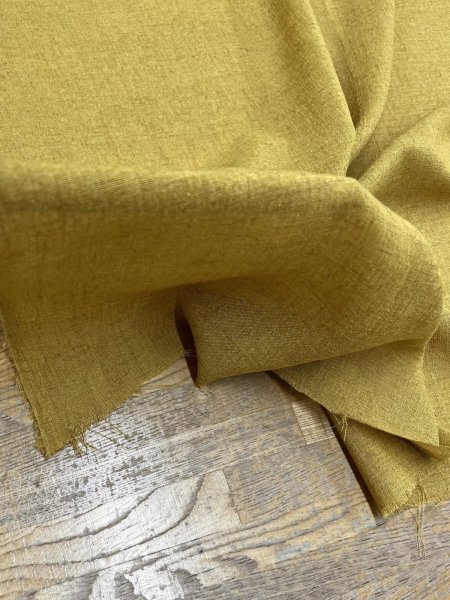 画像8: 生地:リネンライクシアーブラウス地(マスタード) (8)