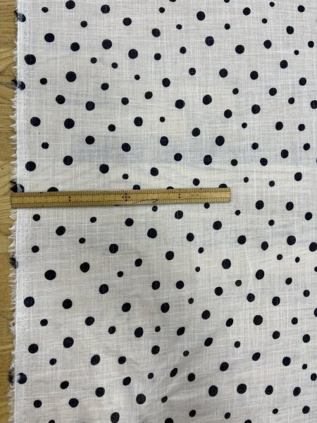 画像3: 生地：ドットプリントコットン90％ラミー10％（白／黒） (3)