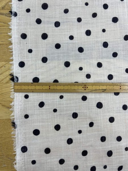 画像4: 生地：ドットプリントコットン90％ラミー10％（白／黒） (4)