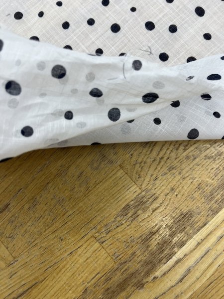 画像6: 生地：ドットプリントコットン90％ラミー10％（白／黒） (6)