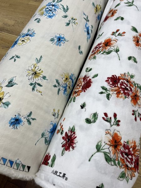 画像10: 生地:コットンジャガードフラワープリント〈白×赤〉 (10)