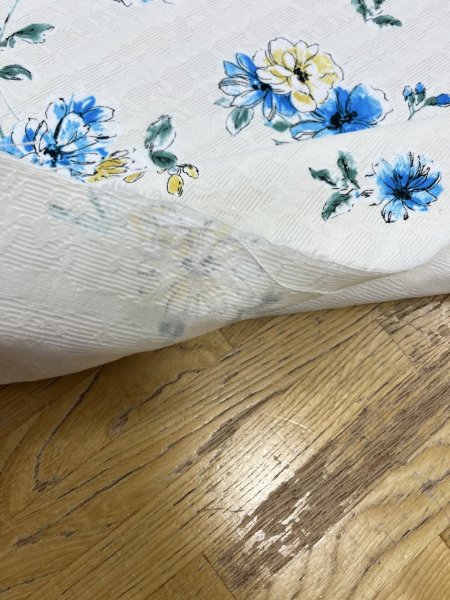 画像5: 生地:コットンジャガードフラワープリント〈白×青〉 (5)