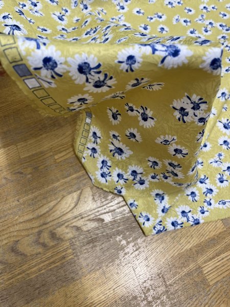 画像8: 生地:ジャガード織り×花柄プリント生地(イエロー) (8)
