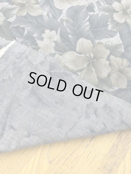 画像4: 生地：ハイビスカス柄プリント　デニム風コットン（デニムブルー） (4)