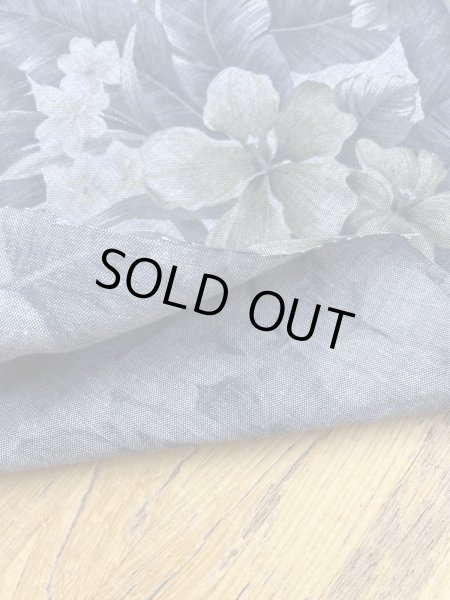 画像5: 生地：ハイビスカス柄プリント　デニム風コットン（デニムブルー） (5)