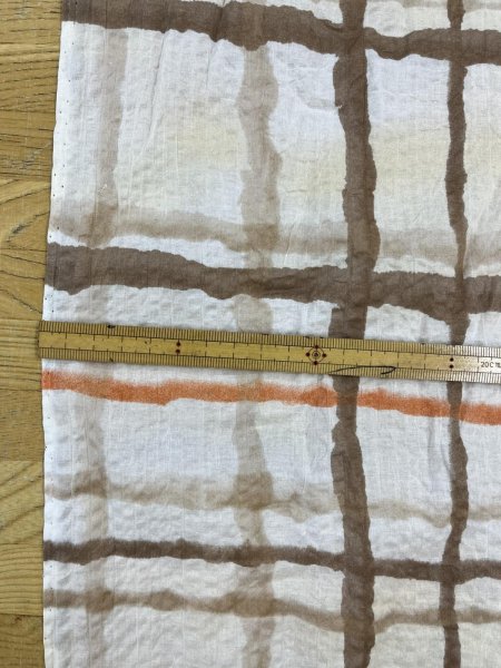 画像3: 生地：綿ローンミラクルウェーブ 格子柄（茶） (3)