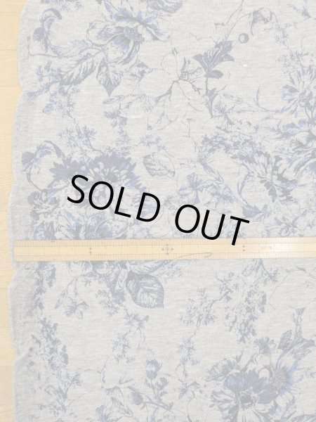 画像3: 生地：コットン天竺フラワープリント（グレー地／ブルー） (3)