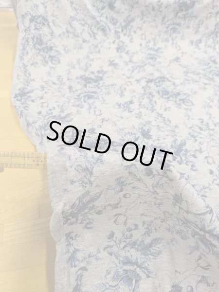 画像7: 生地：コットン天竺フラワープリント（グレー地／ブルー） (7)