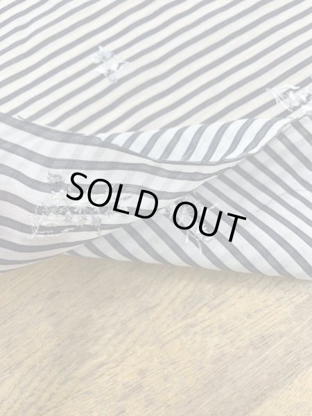 画像5: 生地：刺繍入りボーダー（白／紺） (5)