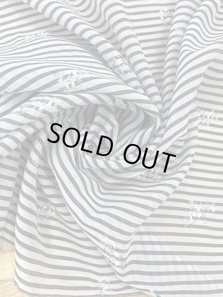 画像7: 生地：刺繍入りボーダー（白／紺） (7)