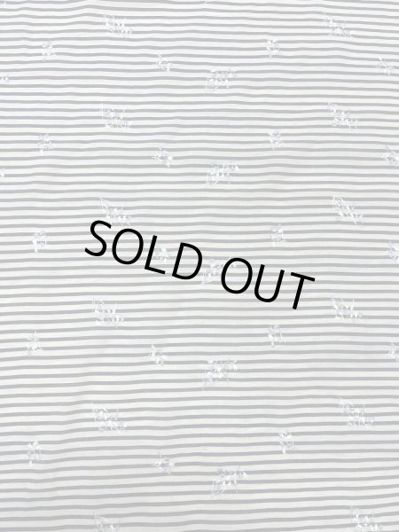 画像8: 生地：刺繍入りボーダー（白／紺） (8)