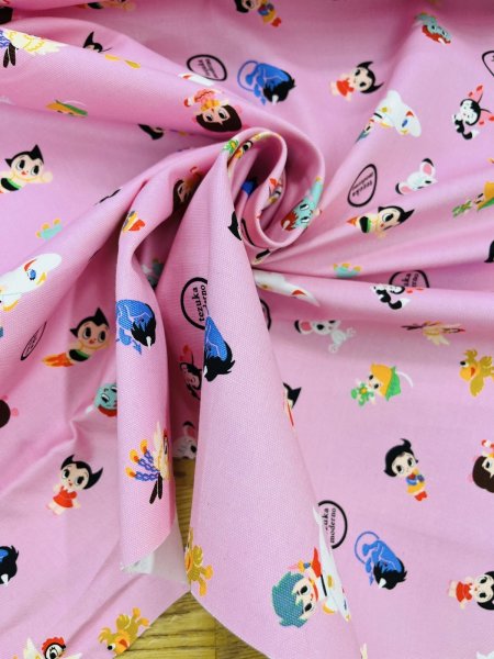 画像6: 生地：キャラクタープリント ライトキャンバス生地（ピンク） (6)