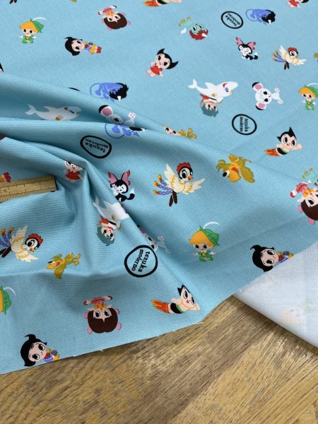 画像5: 生地：キャラクタープリント ライトキャンバス生地（ブルー） (5)