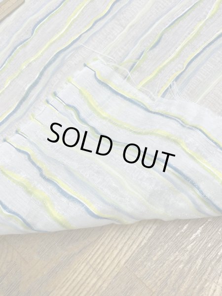 画像4: 生地：ポリエステル綿ファンシーヤーンボーダー（グリーン系） (4)