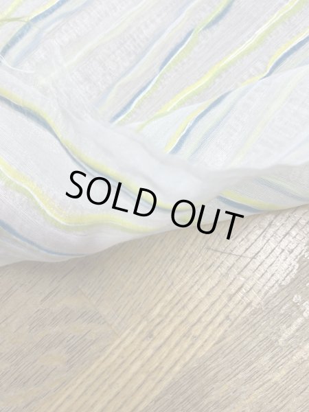 画像5: 生地：ポリエステル綿ファンシーヤーンボーダー（グリーン系） (5)