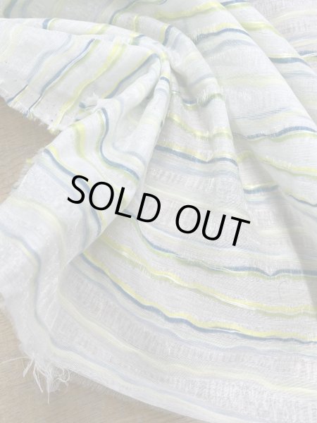 画像6: 生地：ポリエステル綿ファンシーヤーンボーダー（グリーン系） (6)