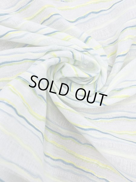 画像7: 生地：ポリエステル綿ファンシーヤーンボーダー（グリーン系） (7)