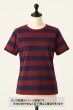 画像1: 生地：綿100％太ボーダー天竺ニット（エンジ×紺） (1)
